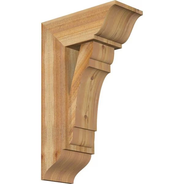 Olympic Traditional Rough Sawn Bracket w/ Offset Brace, Western Red Cedar, 8